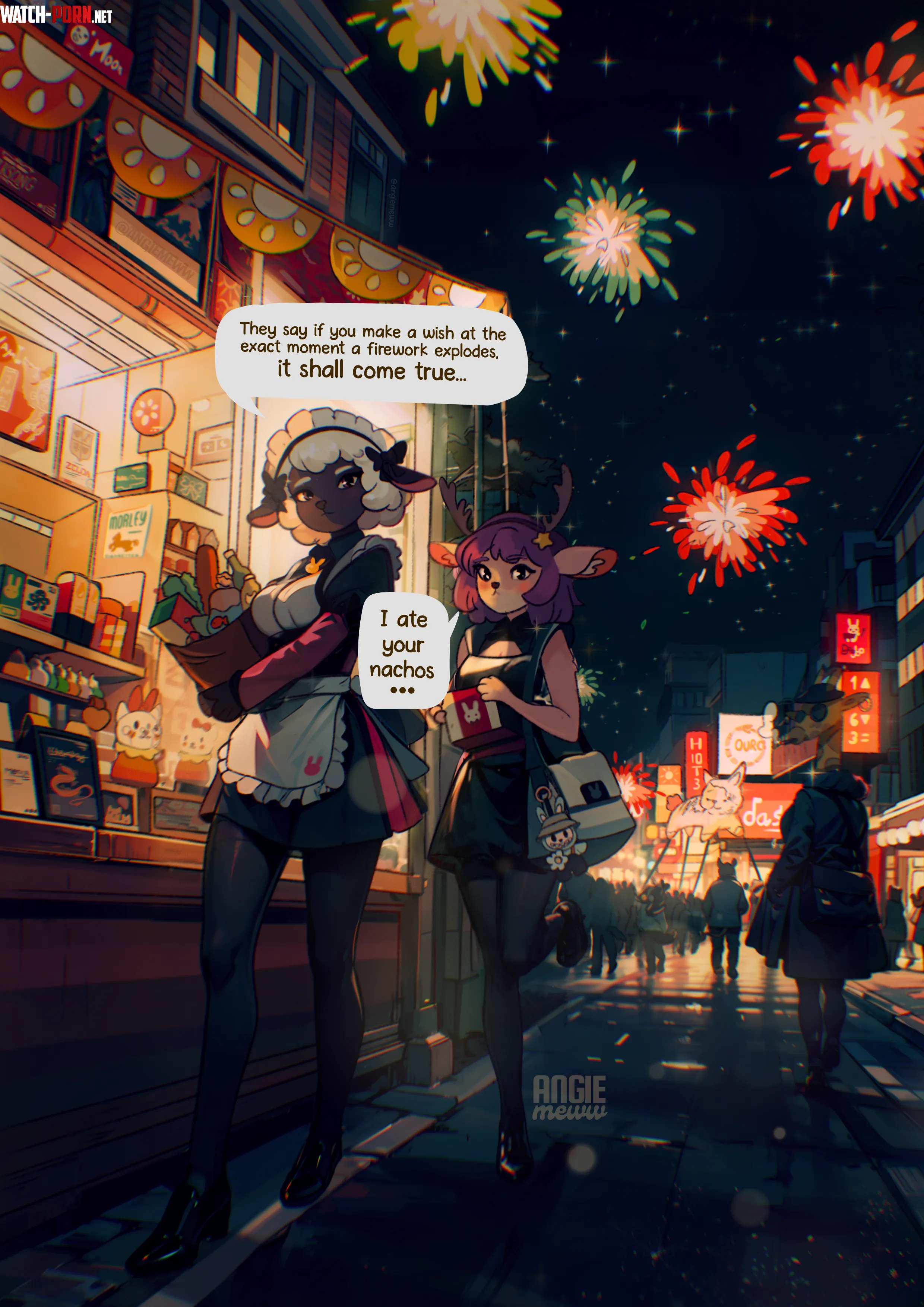 Athena and AngieMeww go to a parade Art by me by angiemeww
