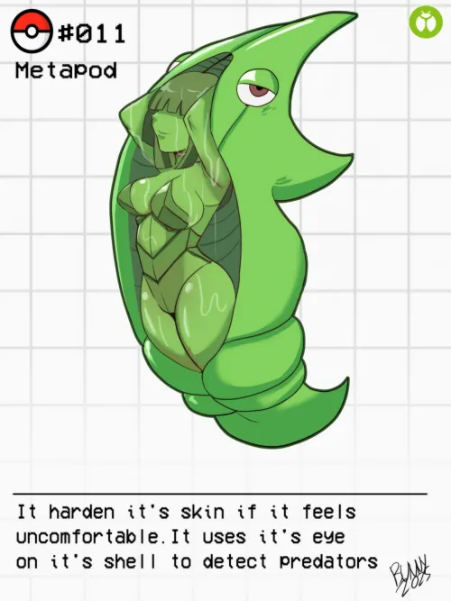 Thumbnail Artistic Creation: Metapod Depiction with a Unique Twist