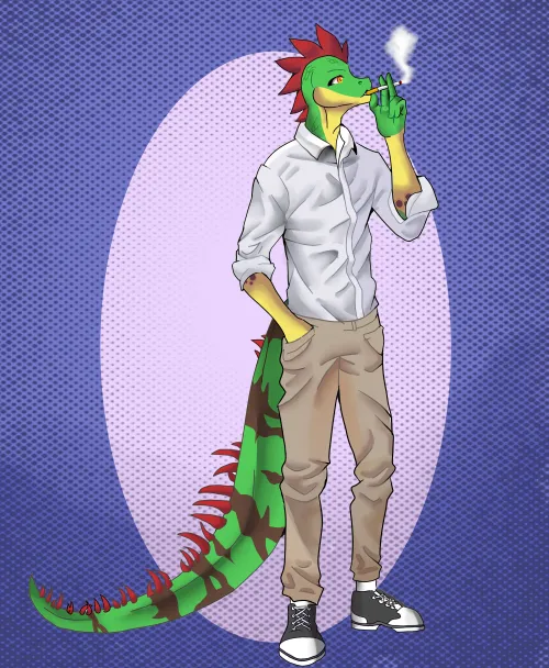 Thumbnail Iguana Smoking - A Furry Art Creation by New_Half1746