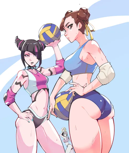 Thumbnail Volleyball Madness: Juri Han & ChunLi Street Fighter | Pinkqkie - Pantsu