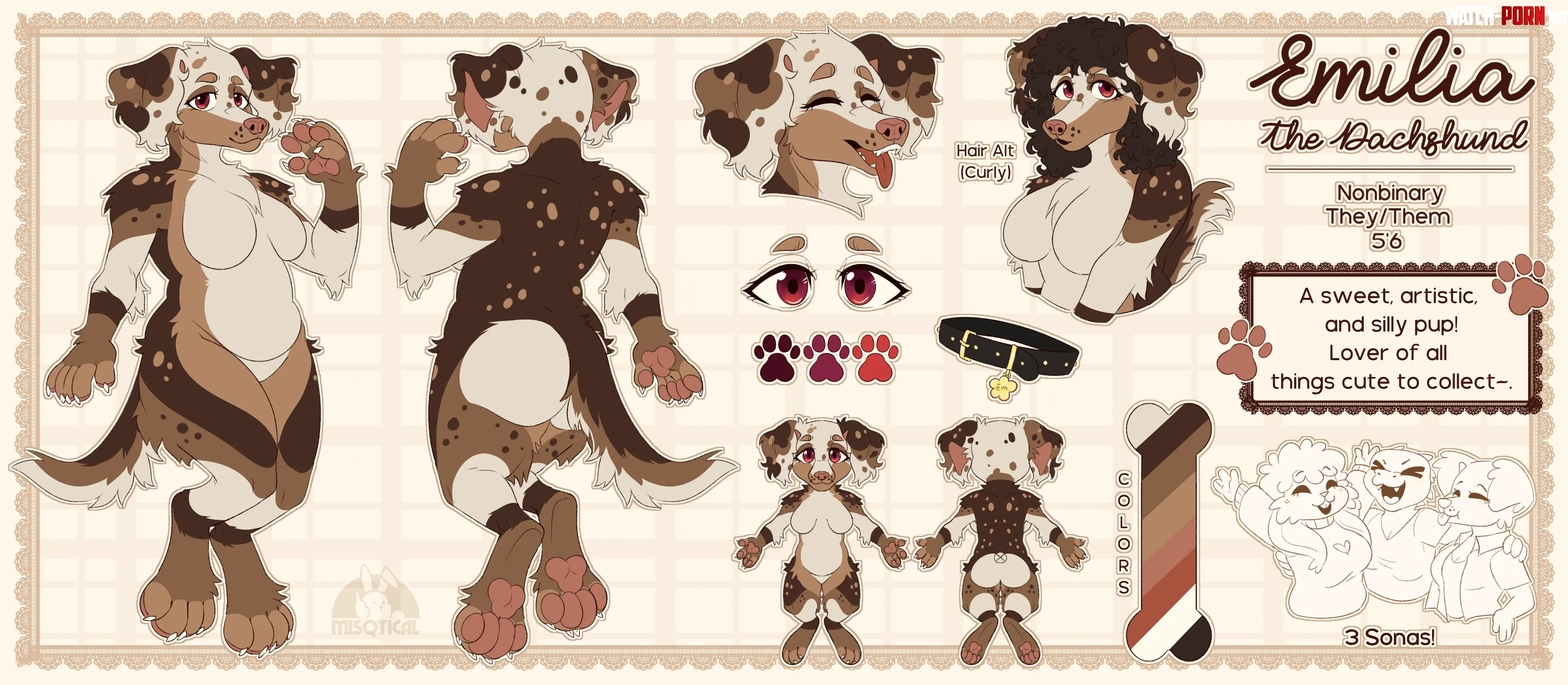 New Fursona Emilia the Dachshund art by me by misqtical