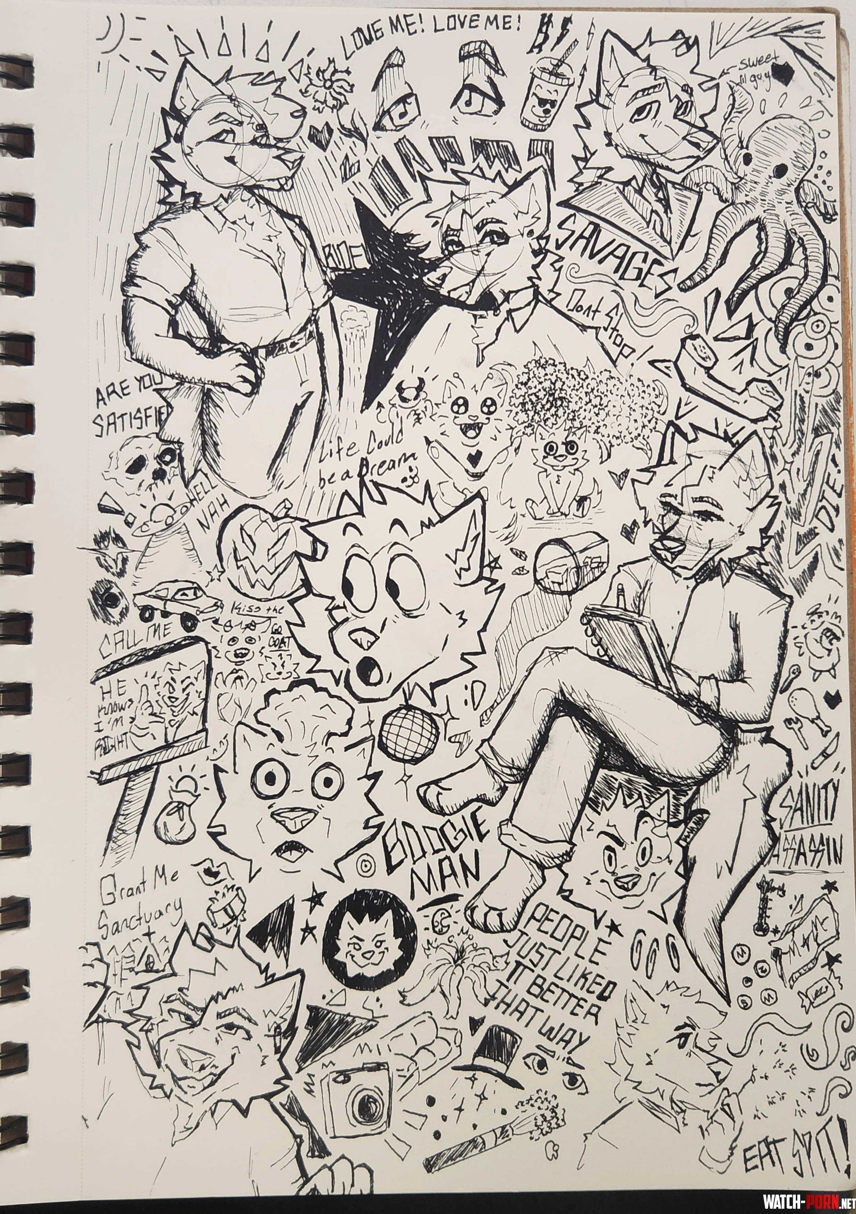 Wanted to fill an entire page of my sketchbook since I normally dont Art by me by WhostoIemyPOTATOES
