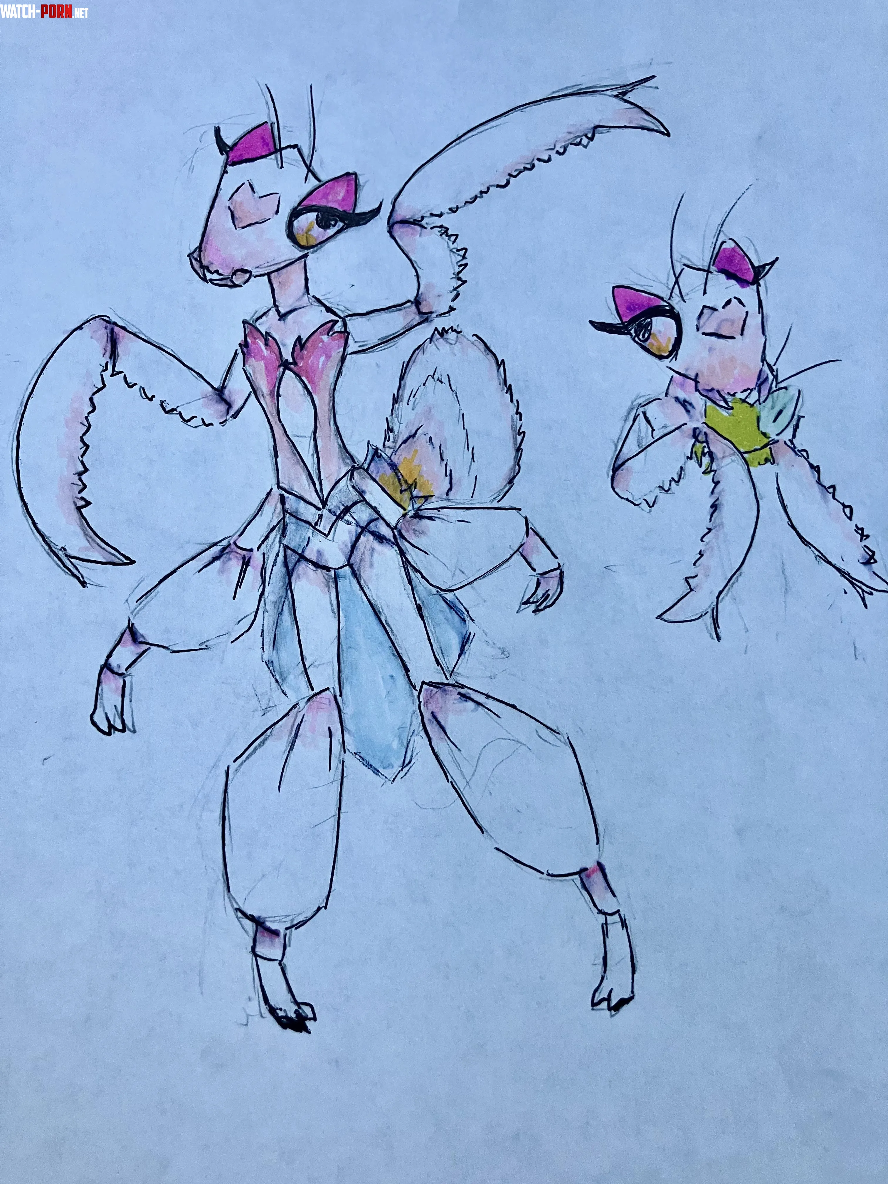Any ideas for my orchid mantiss name OC by SoroutTheSparkledog
