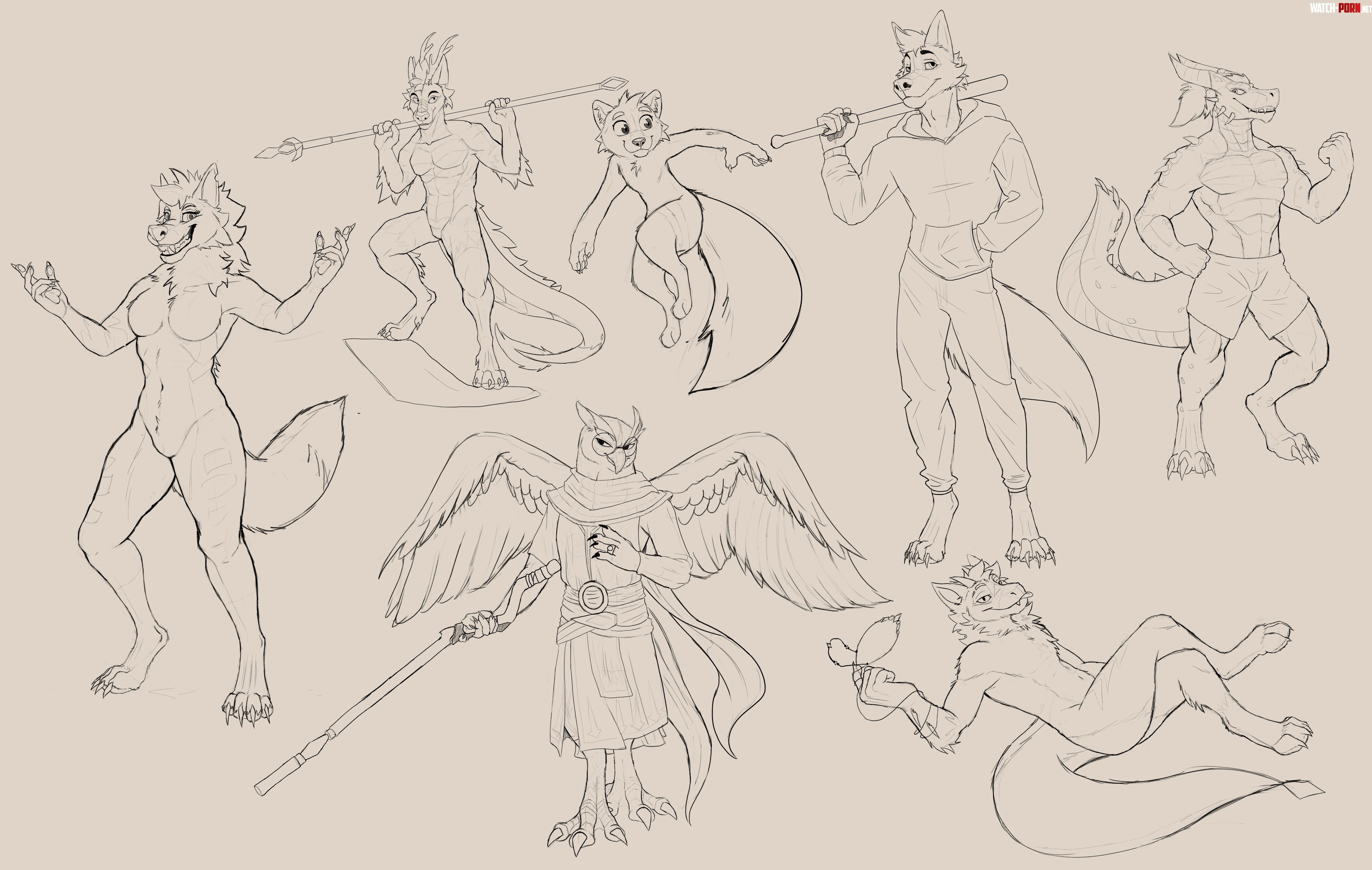 Fullbody sketches for 15USD I draw any species gender etc No NSFW Payment via PayPal by Jottace