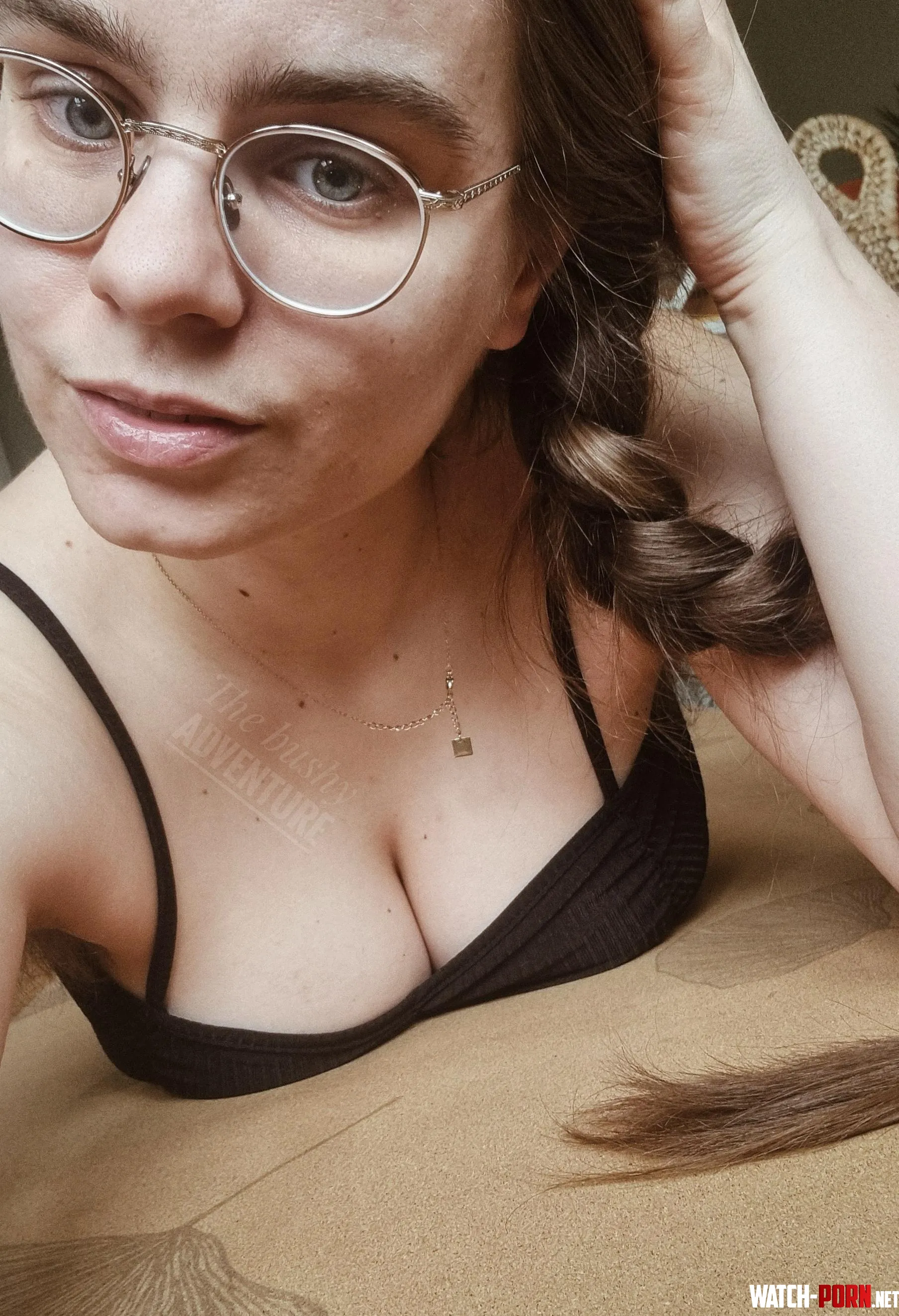 Cleavage pic during my 30 seconds rest while I exercise by TheBushyAdventure