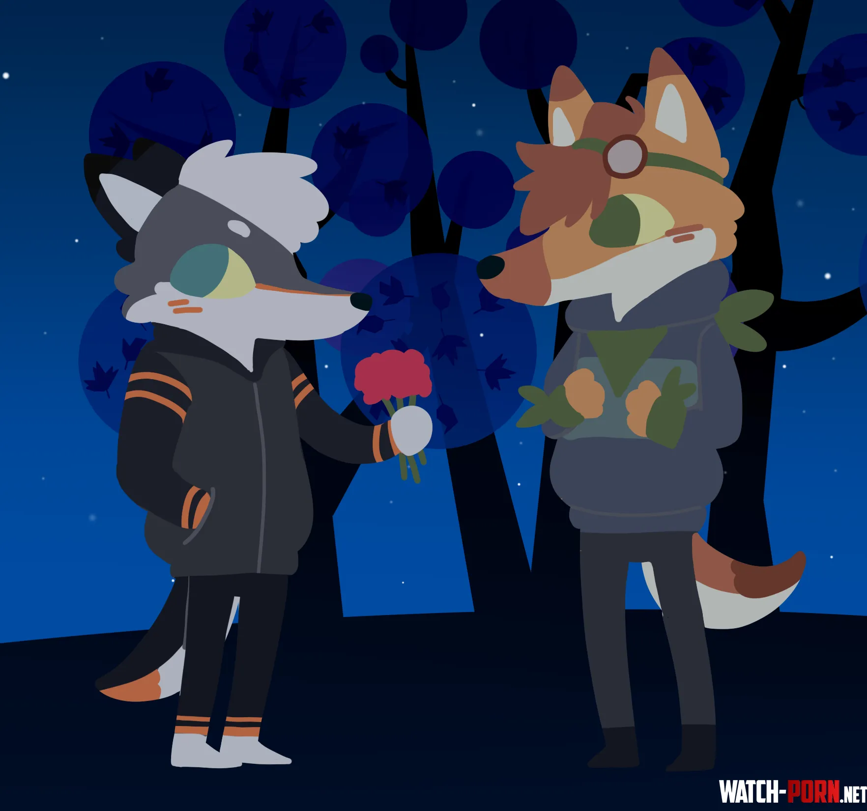Drew my girlfriend and Is fursonas in Night in the Woods by Nananyanerz