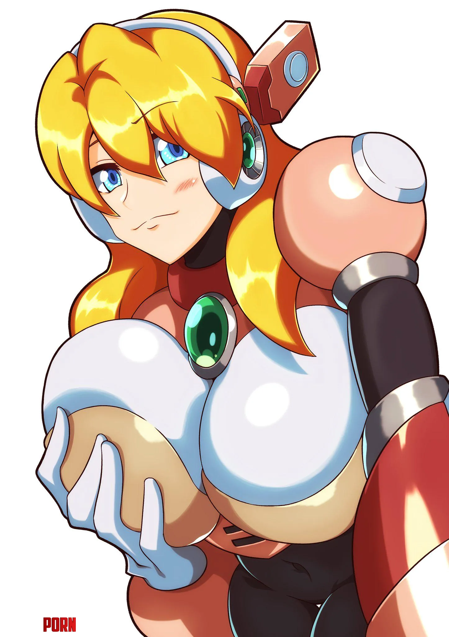 Alia grabbing it Mega Man X by LafterMastr