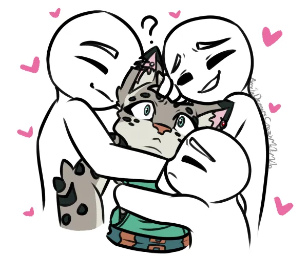 Thumbnail Heartwarming Furry Hug Art Featuring Art and Malik C Me - Furry Bliss