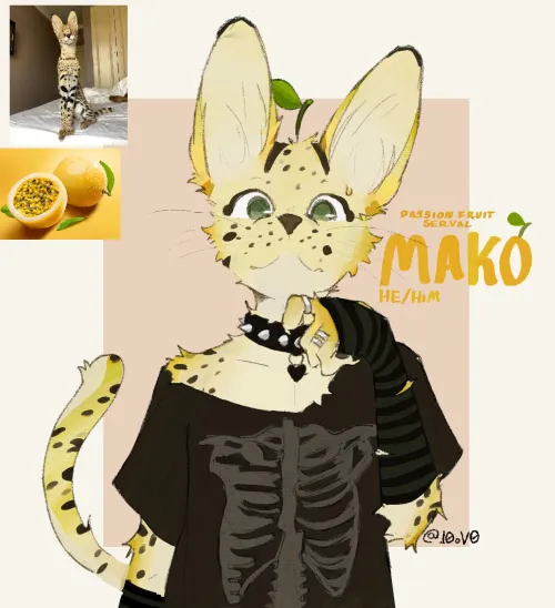Thumbnail Passion Fruit Serval Awakens in Furry Art by netinhovo - Exotic Felines