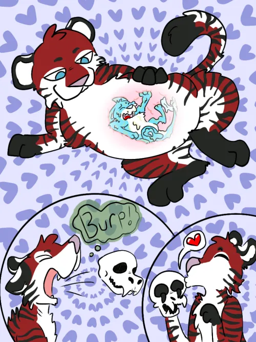 Thumbnail RoyalKitten's Tiger Snack: Unique Vore Image by Royal_Kitten