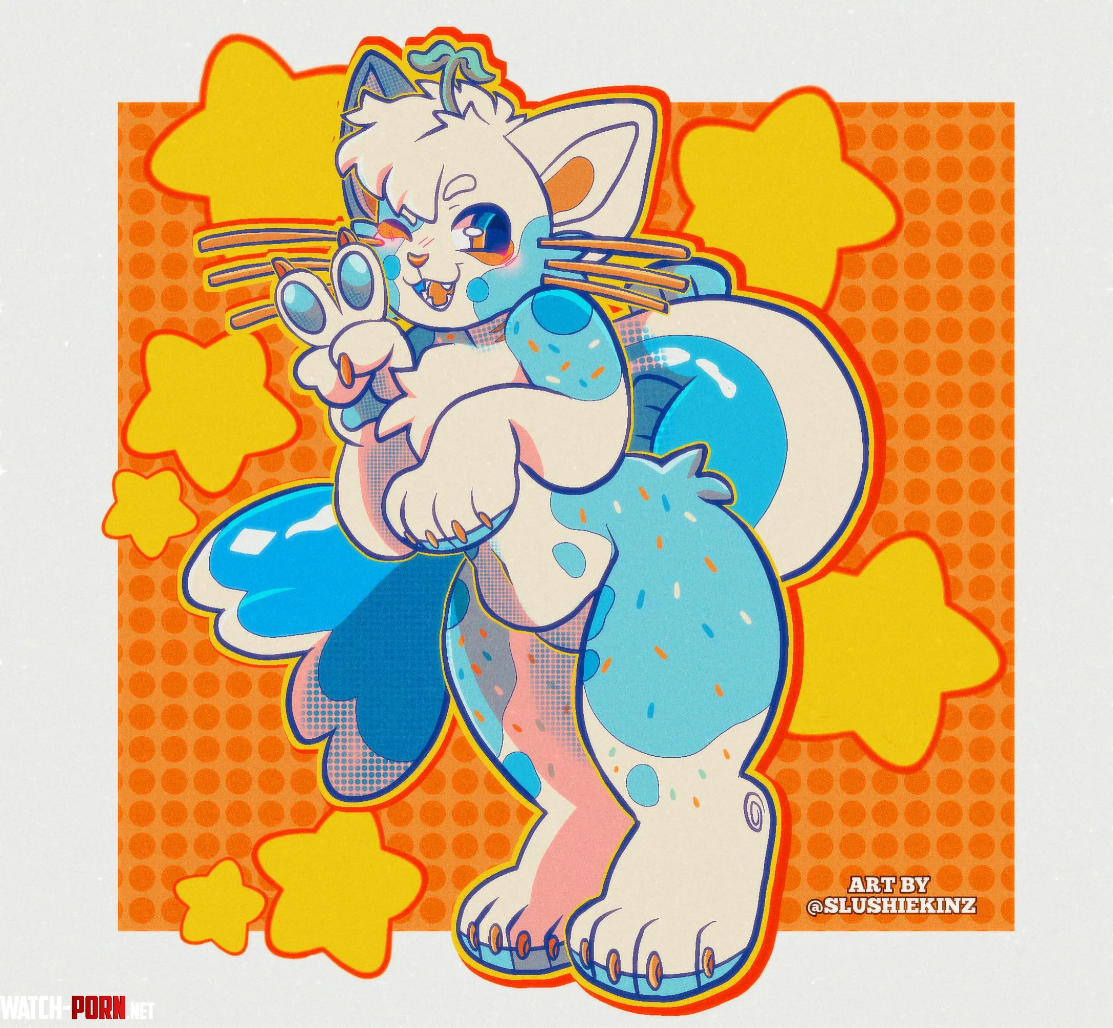 Chibi shark cat art by me by Slushiekinz