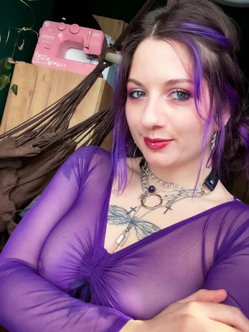 Thumbnail Dark Allure: Captivated by Purple and Black | Gothsluts