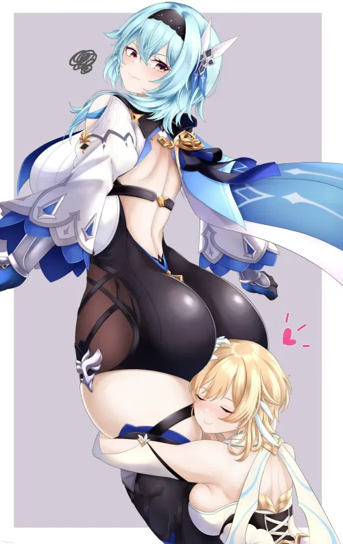 Thumbnail Lumine getting a taste of Eulas thighs By Mhaknow by queshu22