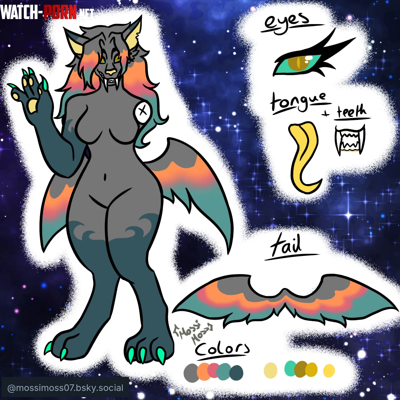 I drew a reference for my sona I just realised how hard it is to draw her front facing by RouxSoul956