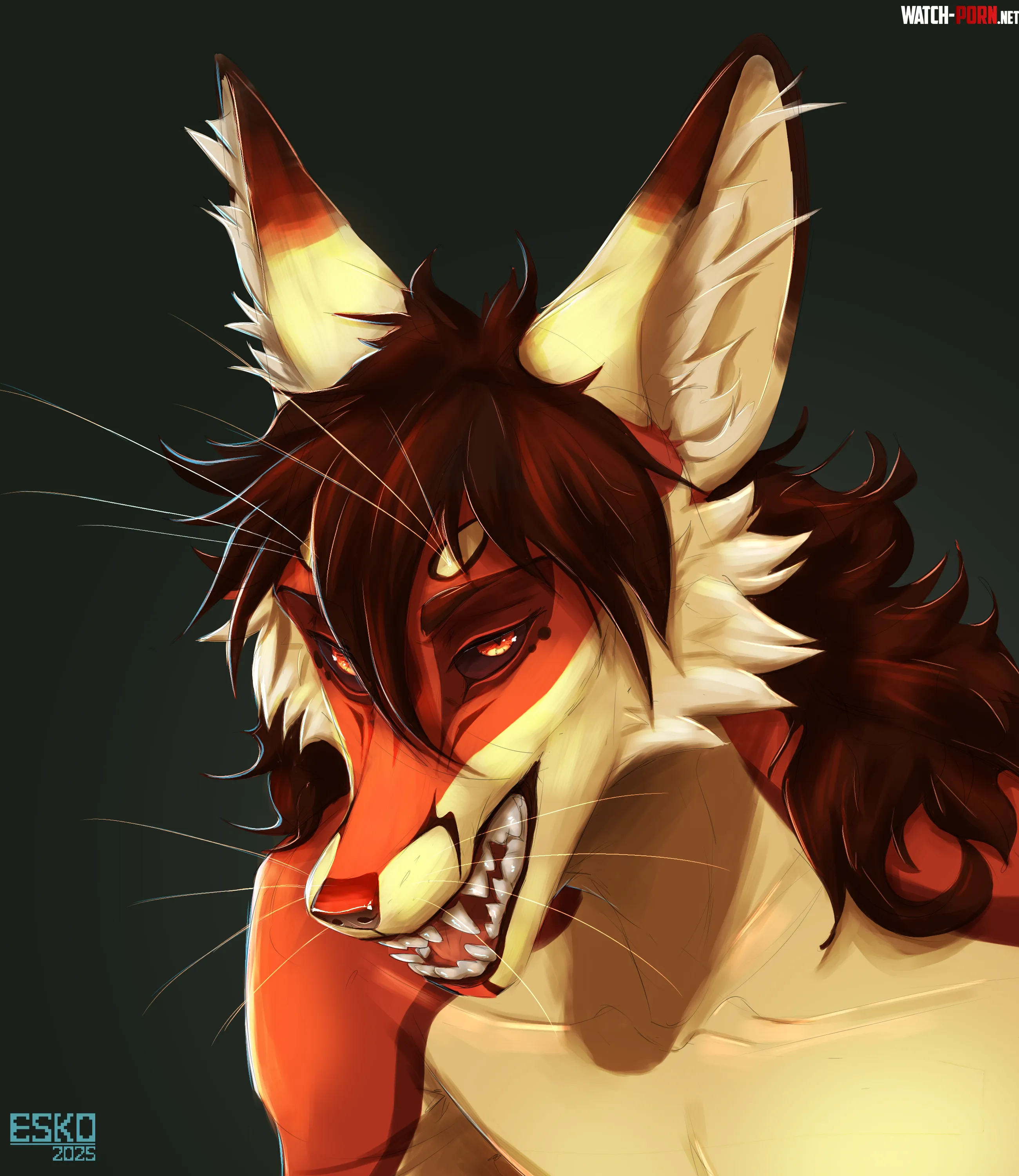 I drew my fursona today EskoFox by K1ND4_DE4D