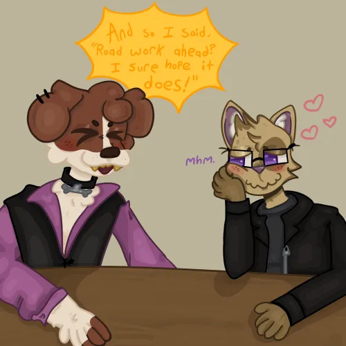 Thumbnail Fursonas on a Date: A Wholesome Drawing by Sad_Cowono