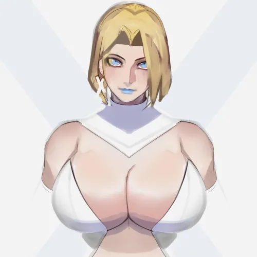Thumbnail EroMestre's Sensual Emma Frost Portrait | SuperheroPorn