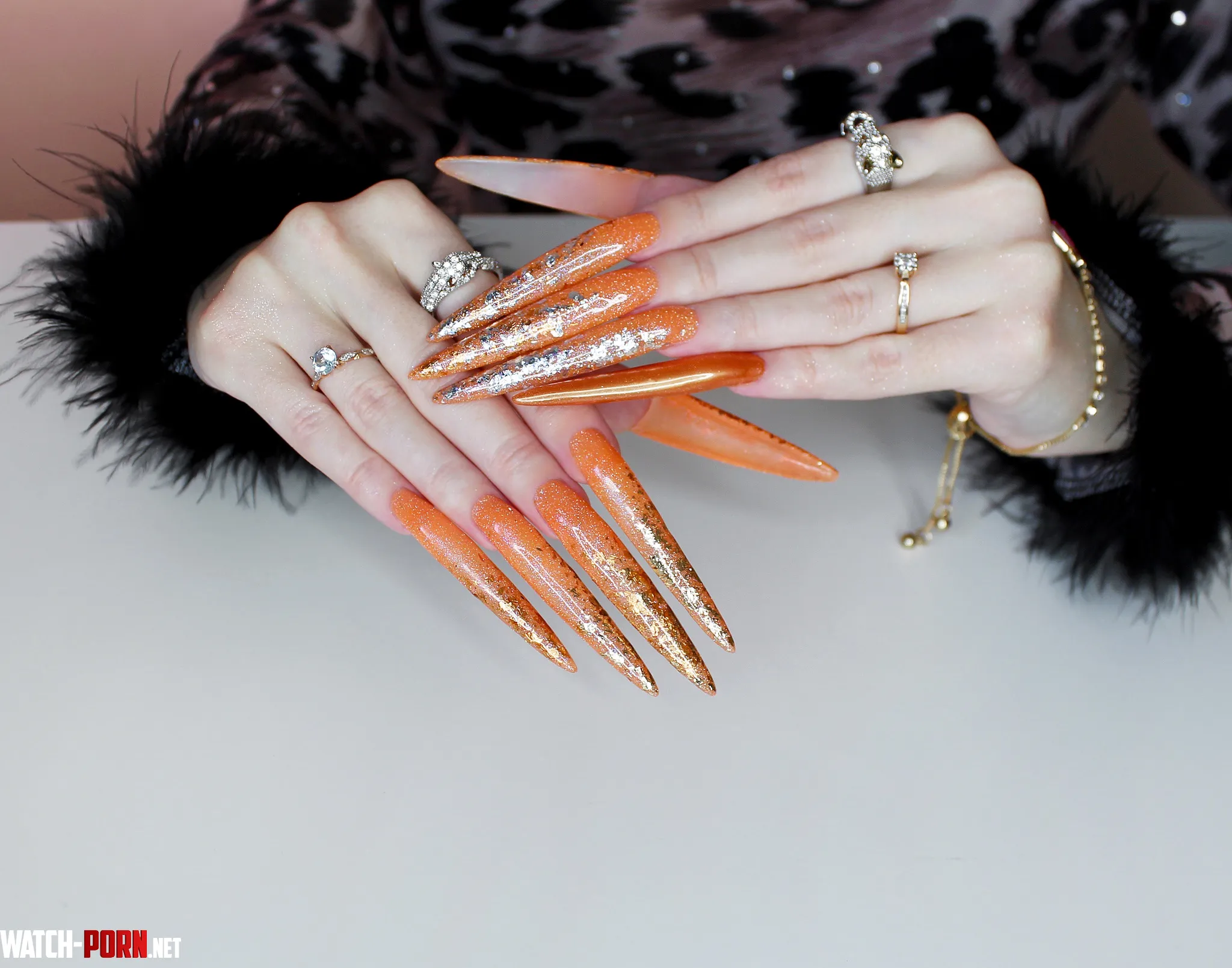 New Spring Orange Nails by Allison_Jae