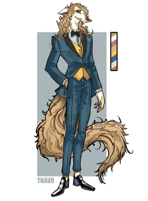 Thumbnail Discover A Fancy Borzoi: Artistic Creations by ThavoArtz in the World of Furry