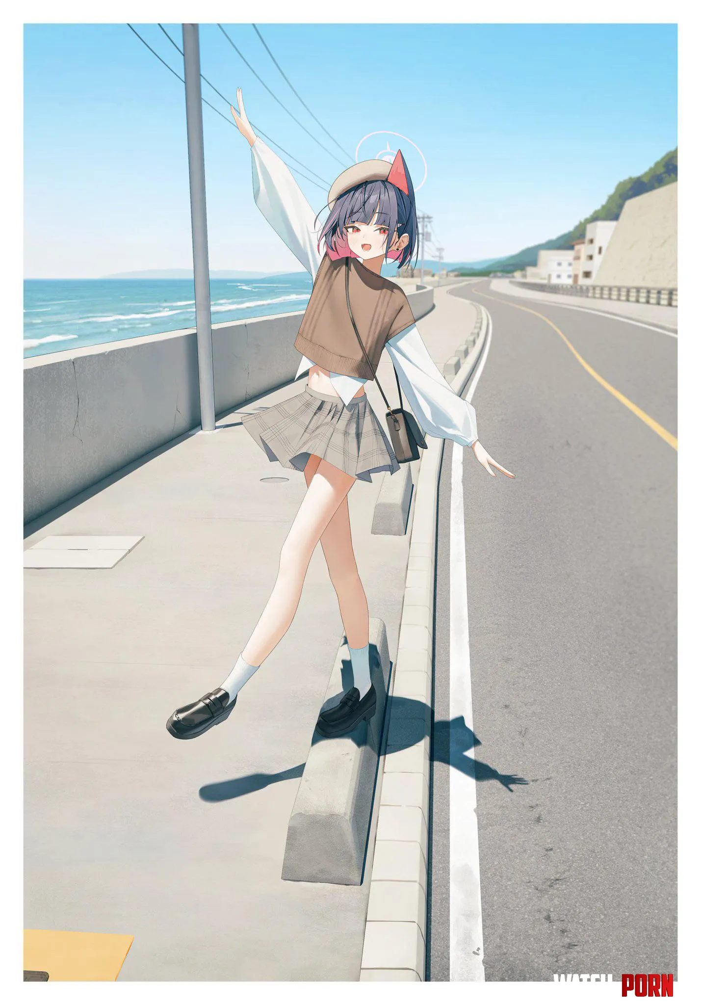 Walking by the seaside with Kazusa by Wattatopz