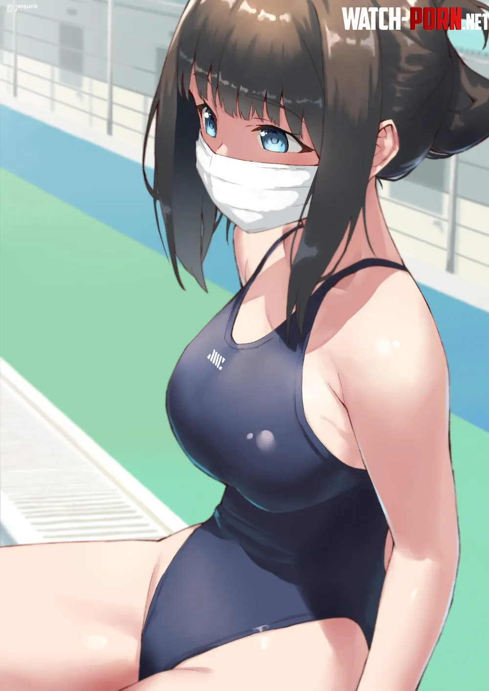 Hassu Wearing Mask in the Poolside [SSSS Gridman] (Jonsun) by ecchi_neko