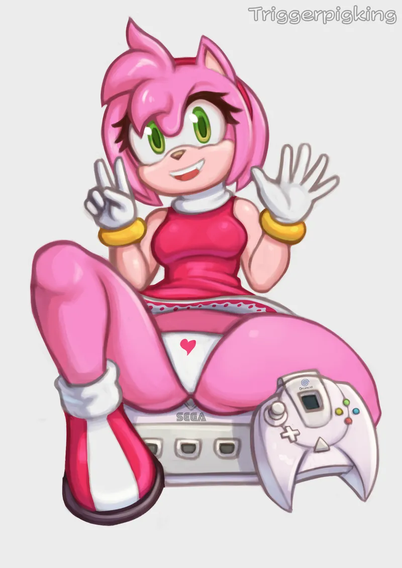 Thumbnail Amy Rose Highlighted by Dreamcast Library Games | SonicPorn