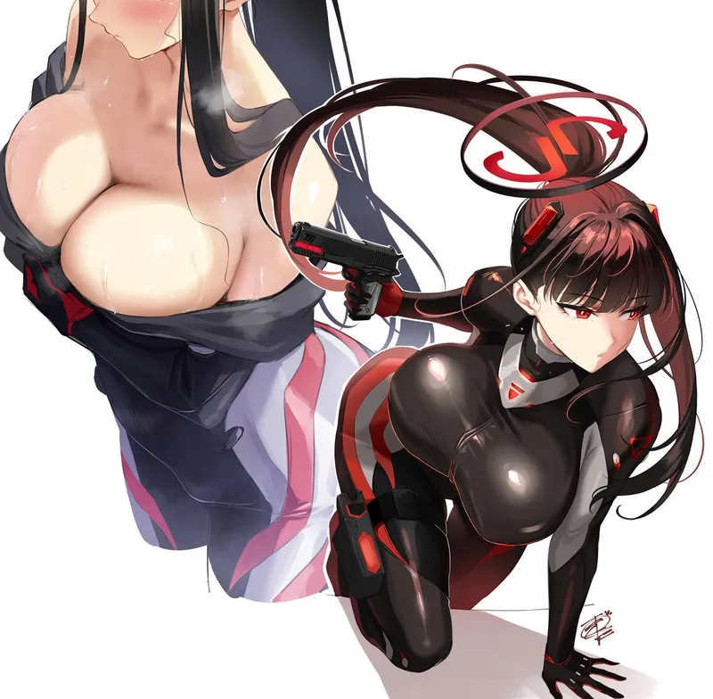Thumbnail CheetahSperm18 Presents Rio During & After in Blue Archive Anime Bodysuits