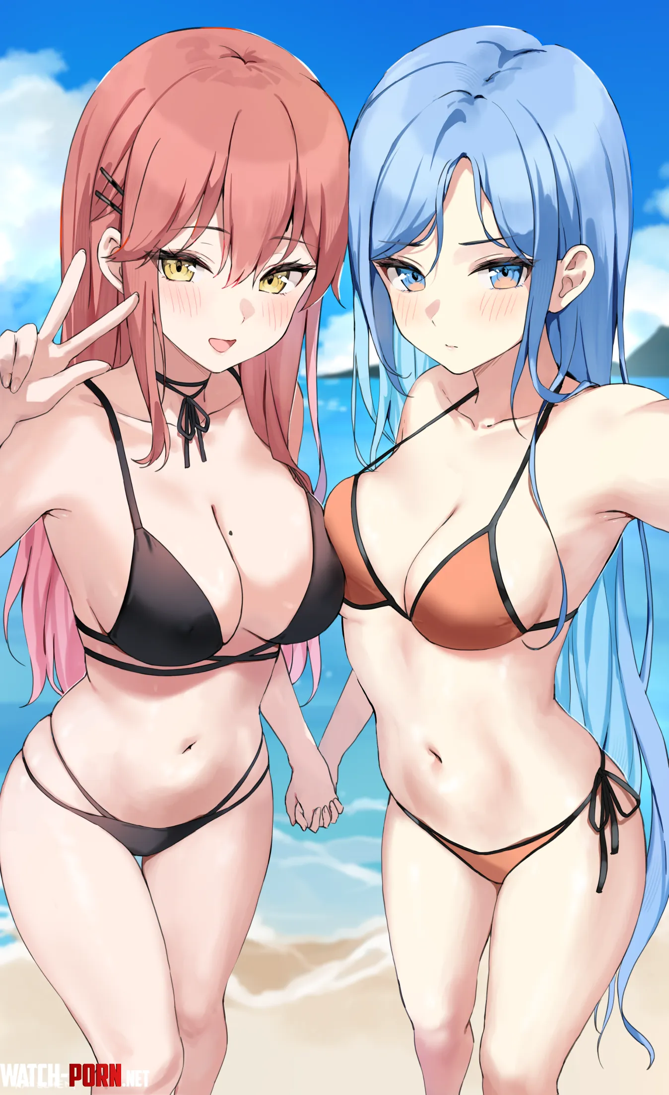 Liliya and Minah's Beach Selfie [Original] by A_MASSIVE_PERVERT