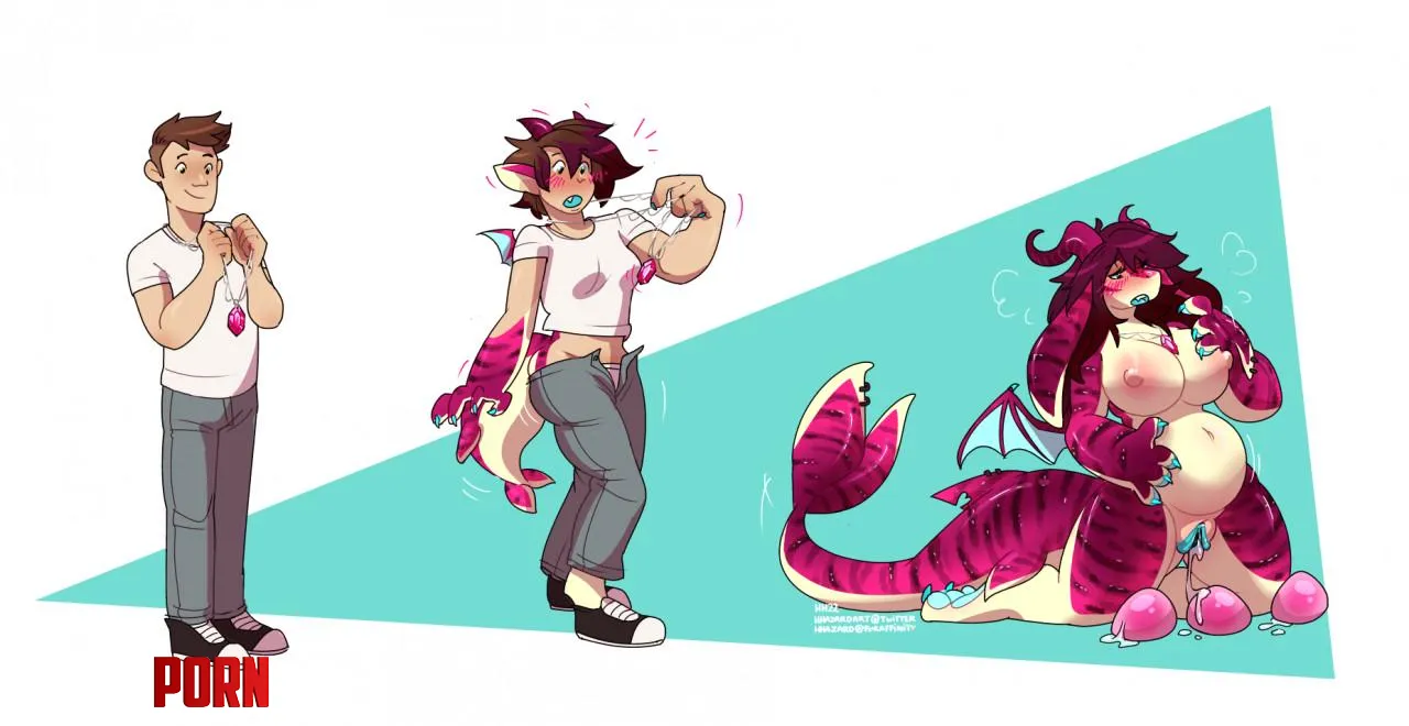 The pink necklace (furry, pregnant, ovoposition, hhazard) by ElBellaFelicia