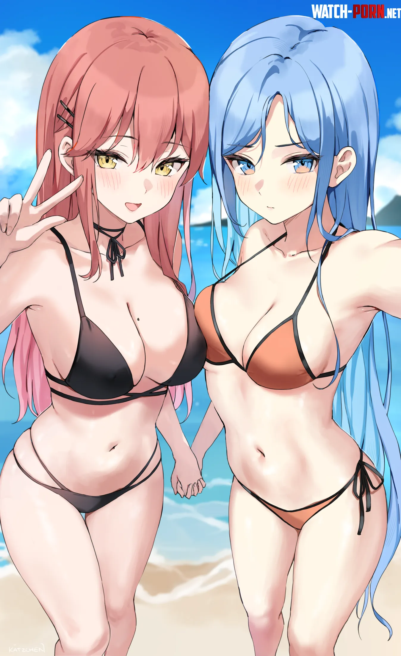 Liliya and Minah's Beach Selfie [Original] by A_MASSIVE_PERVERT