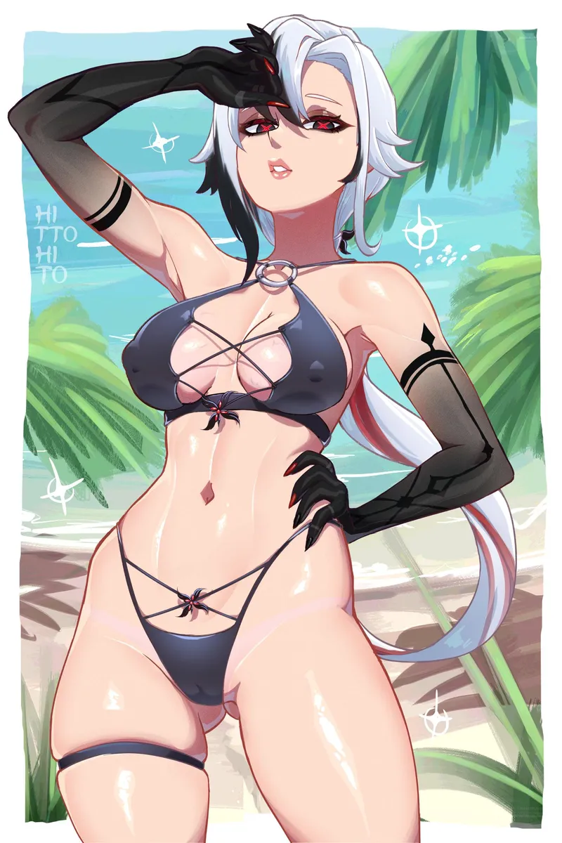 Thumbnail McKnight94: Arlecchino [Genshin Impact] - Swimsuit Hentai Edition
