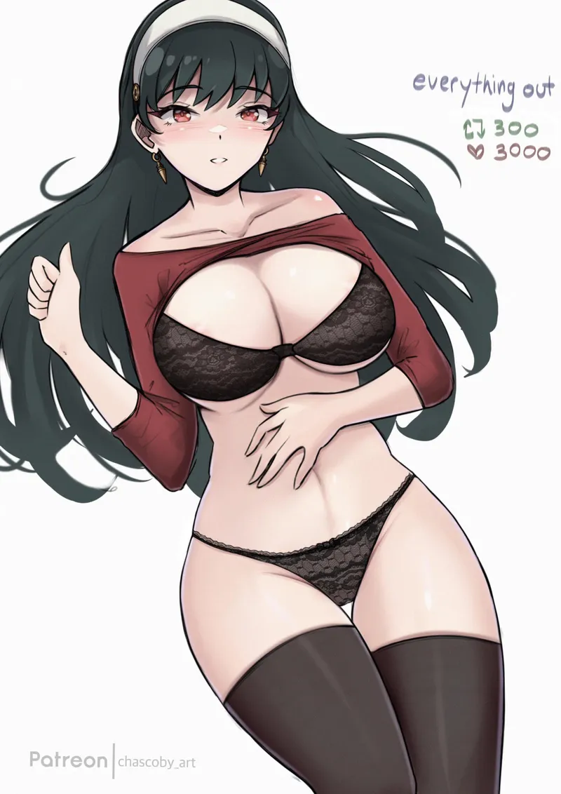 Thumbnail Yor's Seductive Lingerie Look by Rberint | Dive into the Ecchi World