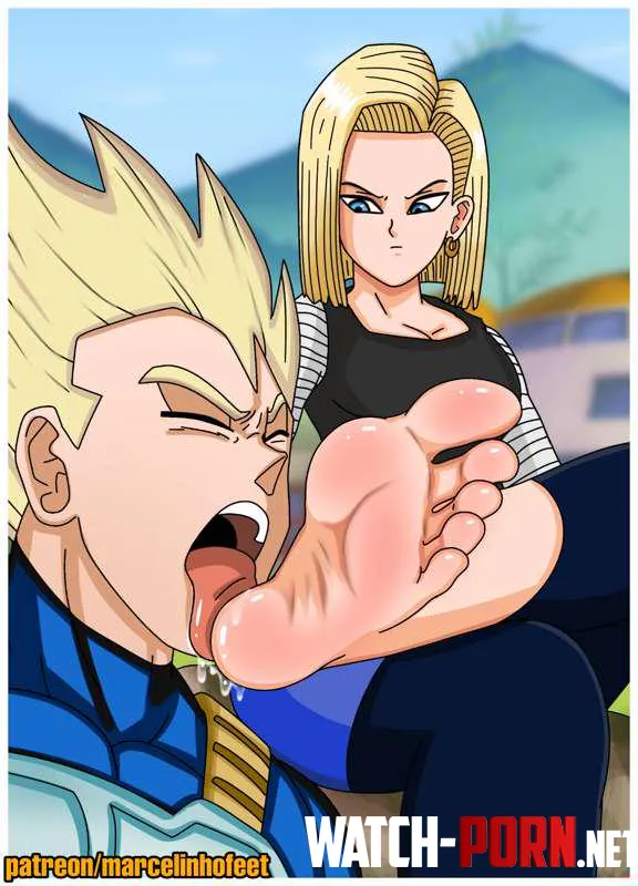 Android 18 told Vegeta he needs to worship her feet or she'll match his other arm (marcelinhofeet) [Dragon Ball Z] by FootLover310fj