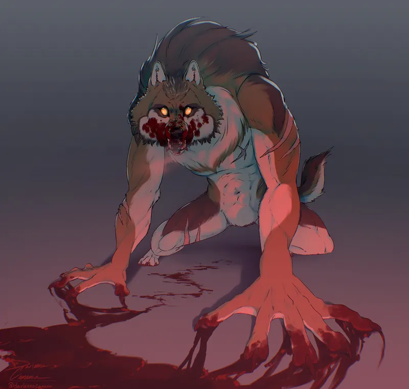 Thumbnail furry: Marked NSFW - Unleash the Werewolf Character Sketch | DarleenaCanania