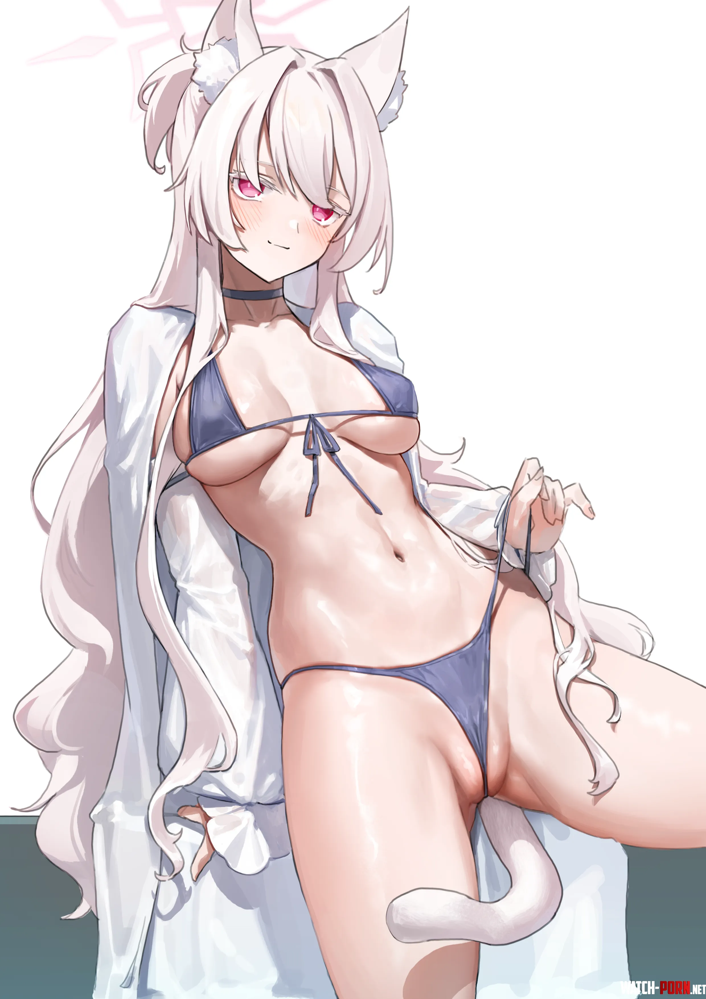 Akira about to take off her swimsuit by marxsander2016