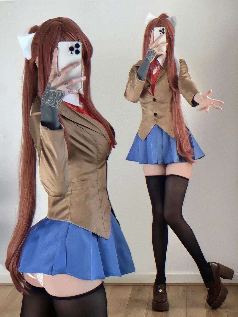 Thumbnail Monika Portrayed by Lunara_Fawn - A cosplaybutts Tribute