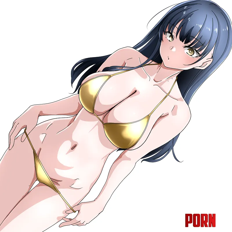 Anna Yamada Showing Off Her Body In A Golden Bikini by Csxc