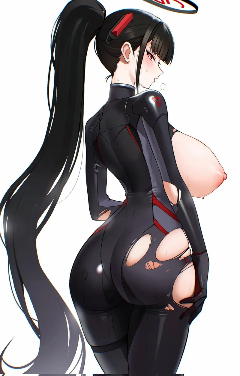 Thumbnail xSaviour_N Displays Bodysuit Rio [Blue Archive] - Alluring Ecchi Art