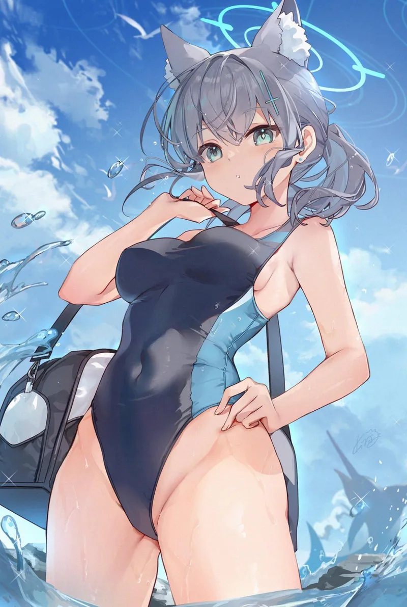 Thumbnail Ecchi Delight: Check Out Swimsuit Shiroko [Blue Archive] by Fraithani