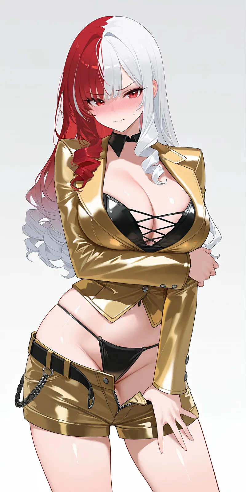 Thumbnail Shining Bright: Admiring the Golden Outfit by CheetahSperm18 | OppaiLove