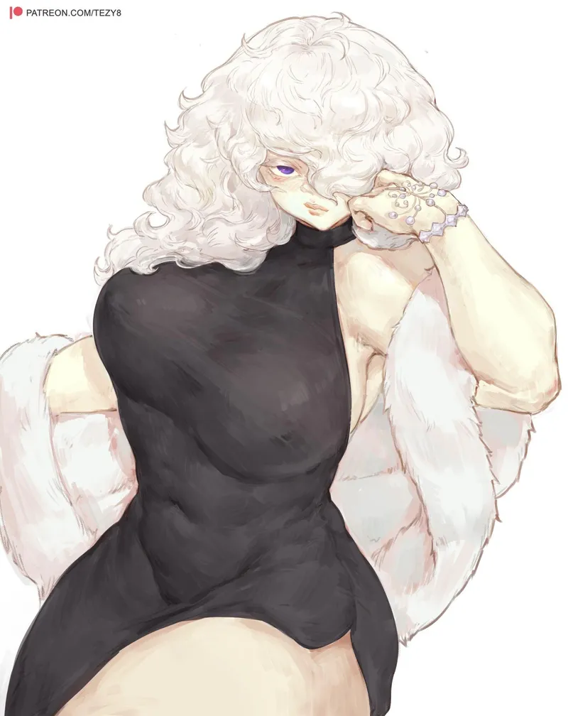 Thumbnail Elegant White-Haired Lady: StarvingArtist2000's Unique Thick Hentai