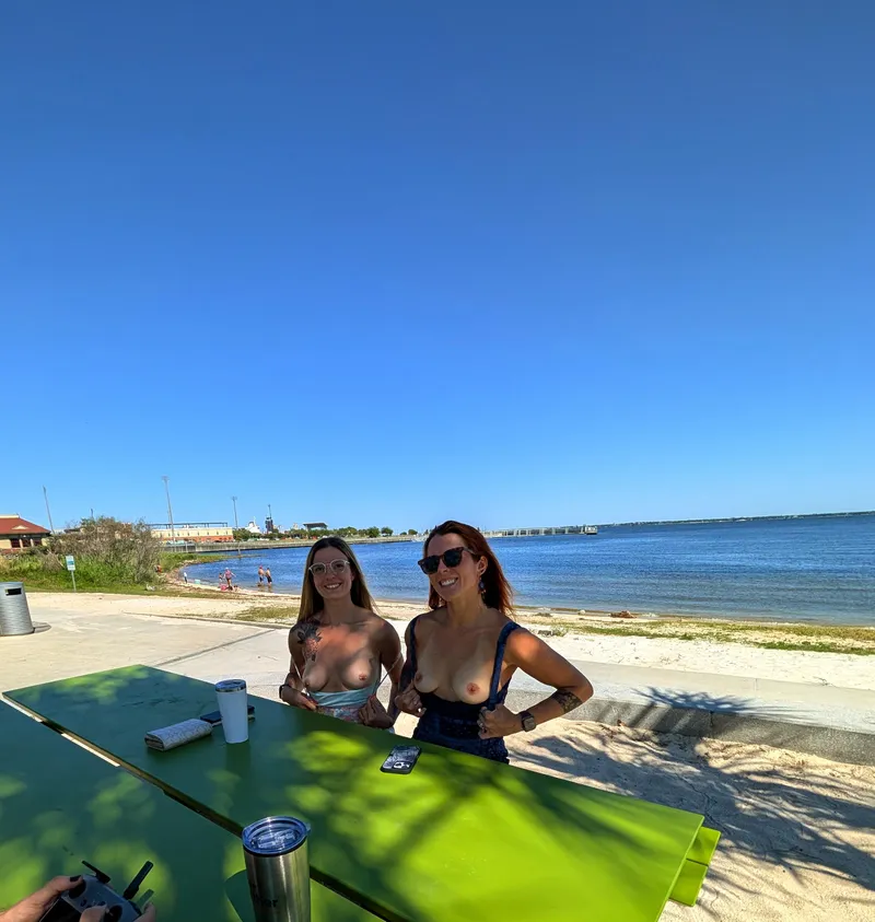 Thumbnail WildinCpl519's Vibrant Display: Water, Sunshine, Tits | FlashingGirls