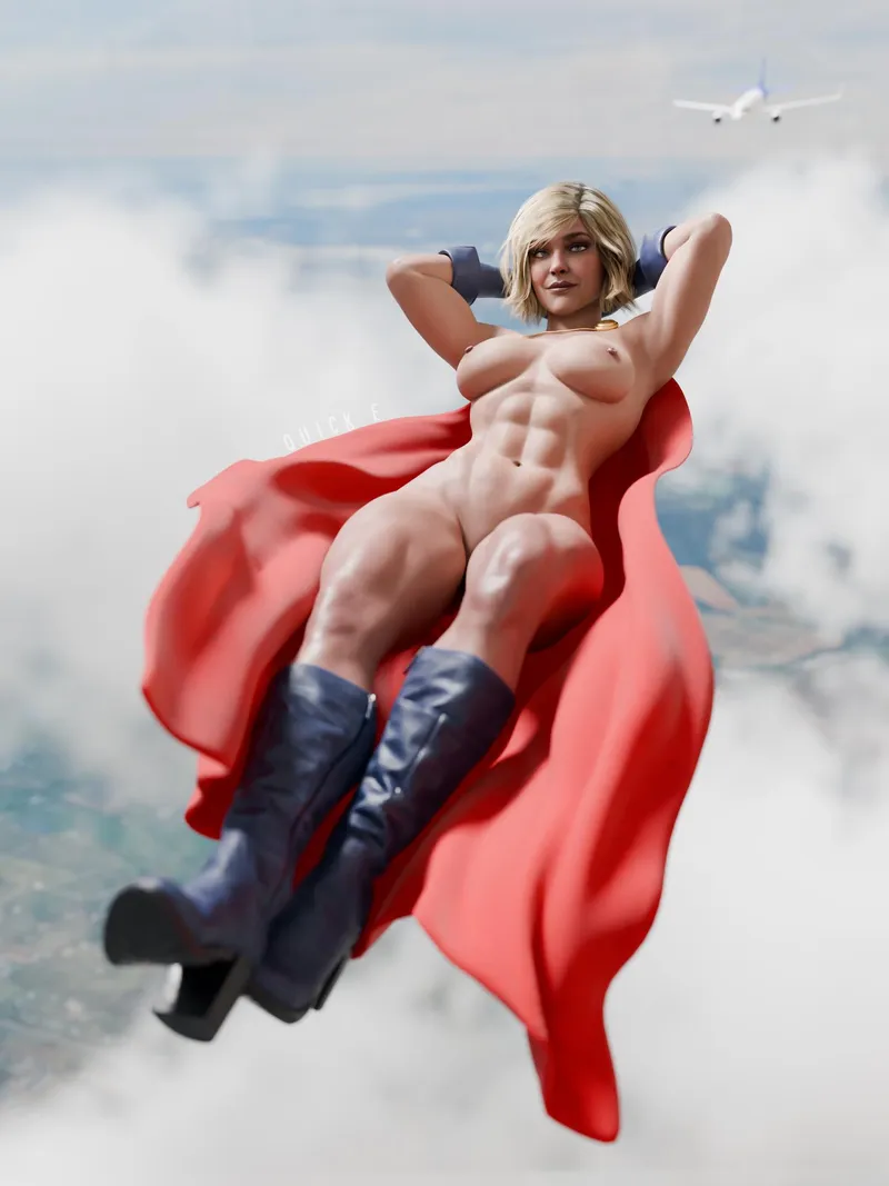 Thumbnail EroMestre Sketches Power Girl's Impact in fitdrawngirls Category