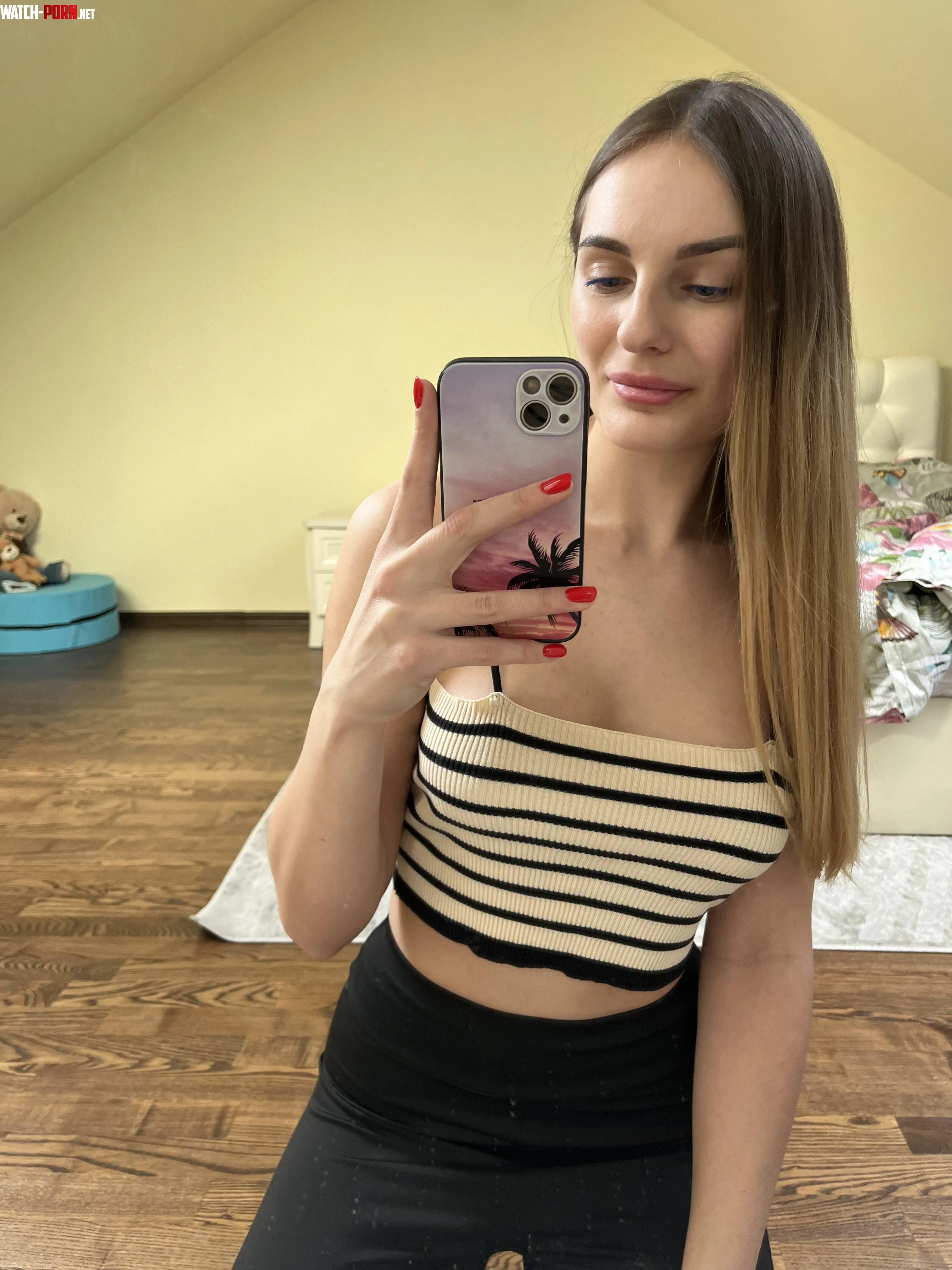 Feeling cute in my striped croptop by Snugglebuns777