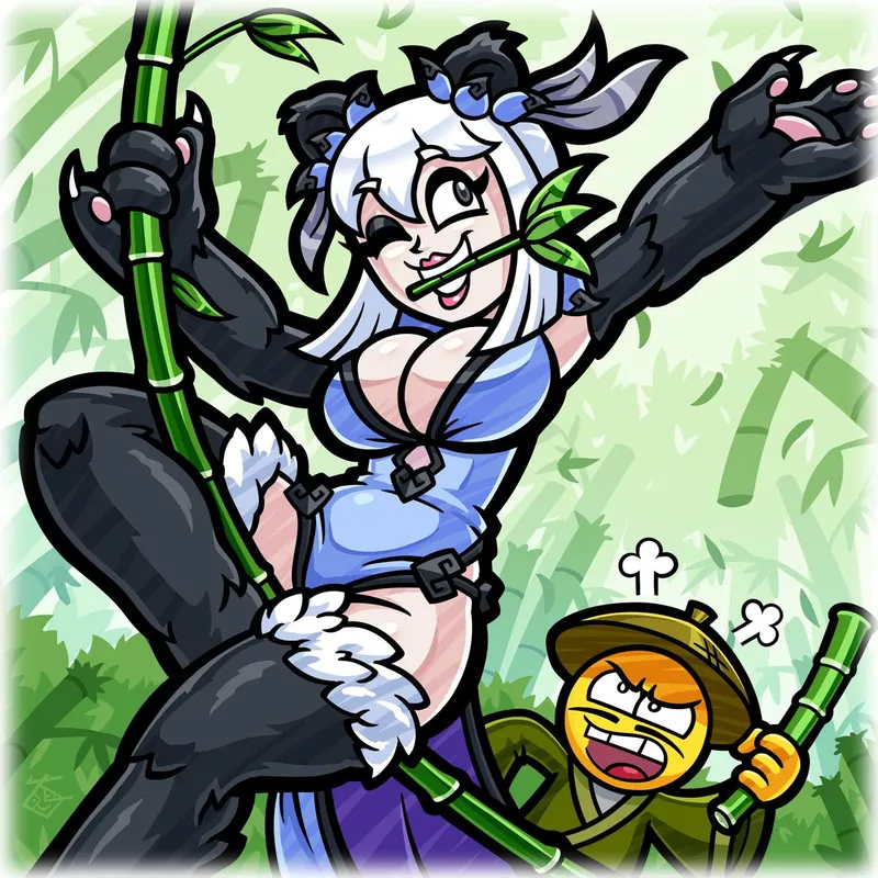 Thumbnail Miss Xiongmao at the Bamboo Garden by Jaxx1992 in MonsterGirl Category