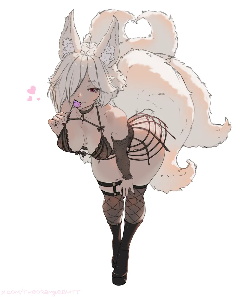 Thumbnail GothGirl Fox [Original Character] (theorangebutt) by theorangebutt