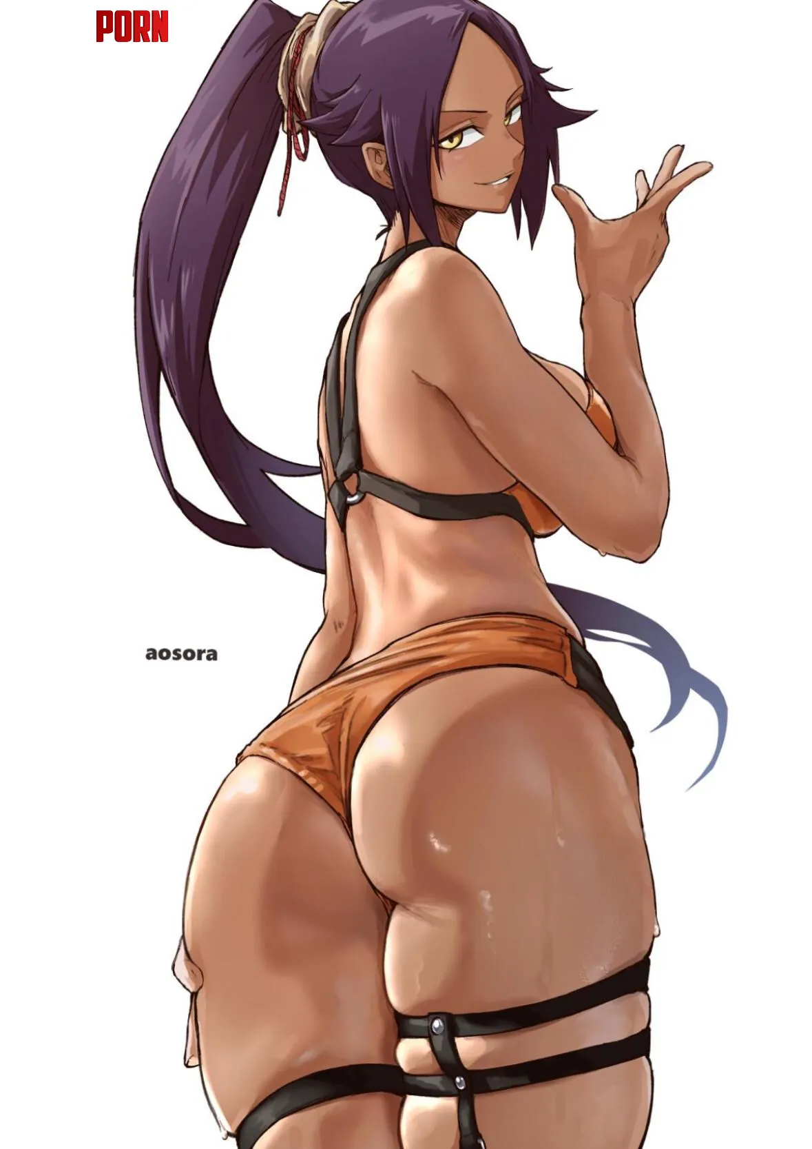 Yoruichi From Behind (aosora) by Whanikari