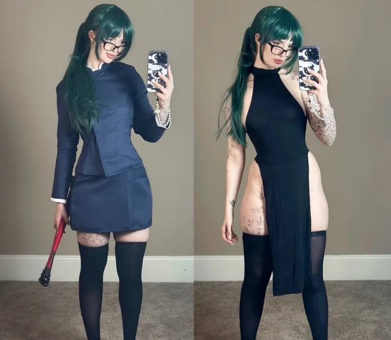 Thumbnail TheRealKhaleesiBB Shines in a Maki Zen'in Cosplay MirrorSelfie