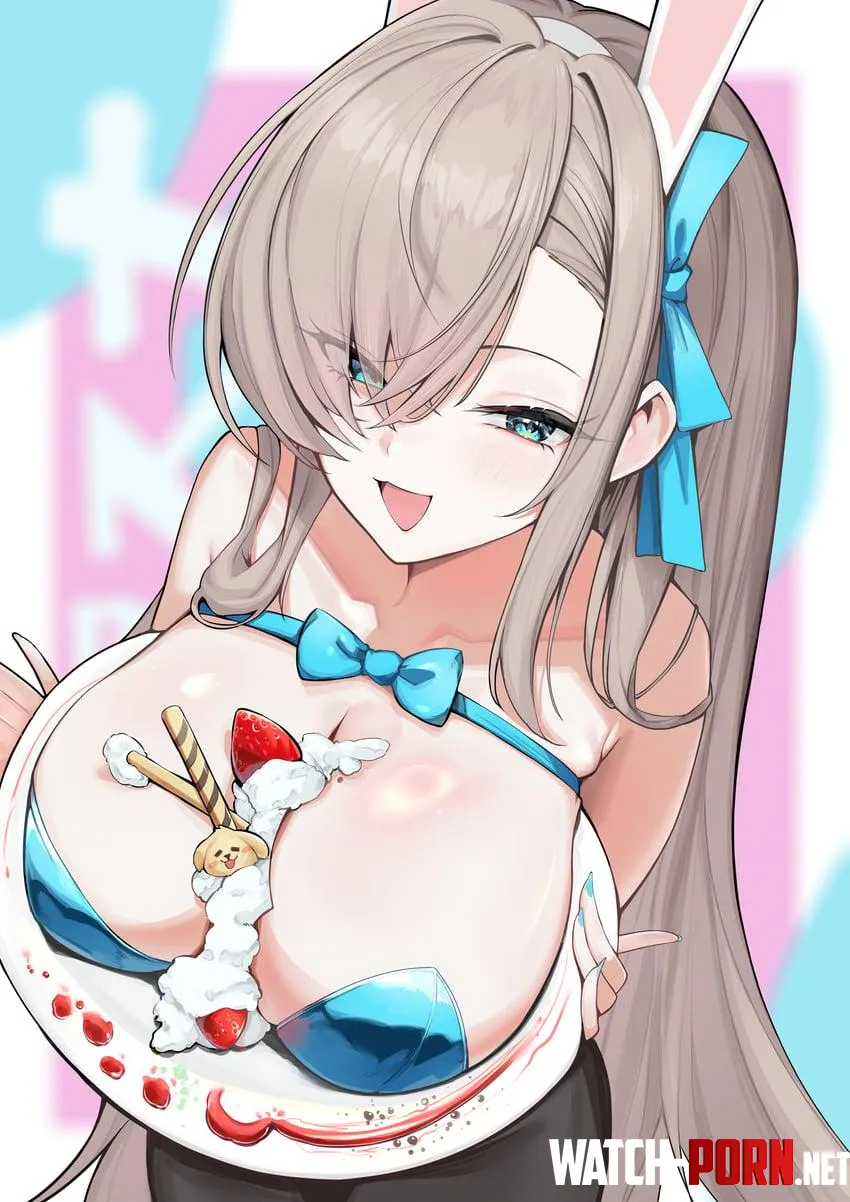 Asuna presents a boobs cake by RainDMask