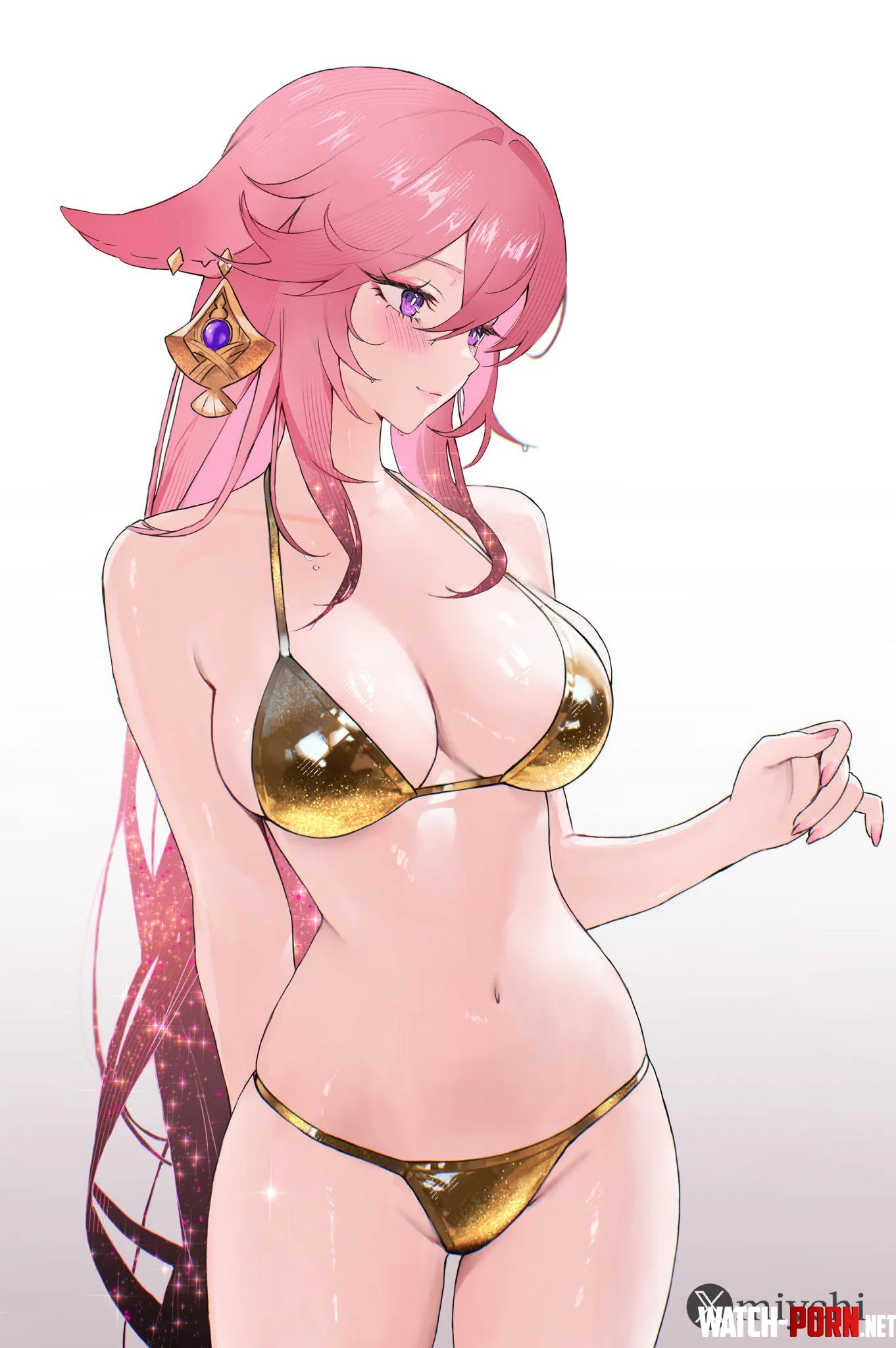 Yae in gold bikini by xSaviour_N